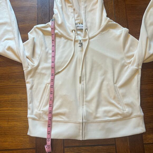 Juicy Couture Bling Cream Velour Sweatsuit Outfit XL Y2K Track Flared - Picture 10 of 16